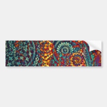 Colored Paisley pattern Bumper Stickers