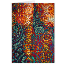 Colored Paisley pattern Greeting Card