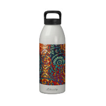 Colored Paisley pattern Reusable Water Bottles
