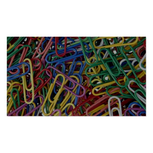Colored paper clips business cards (back side)