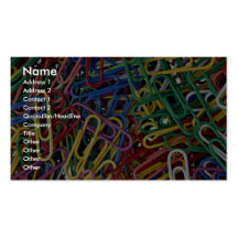 Colored paper clips business cards