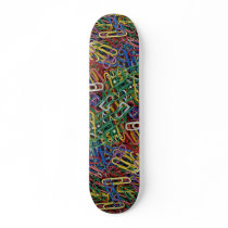 Colored paper clips skate boards