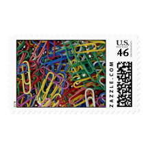Colored paper clips stamps