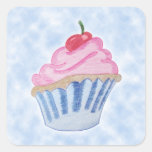 Colored Pencil Cupcake Square Sticker