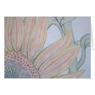 Colored Pencil Sunflower Greeting Card