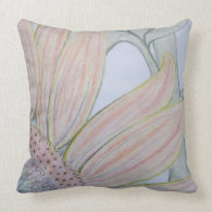 Colored Pencil Sunflower Throw Pillow