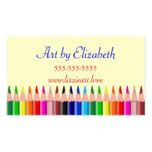 Colored Pencils-Artist Business Card Templates