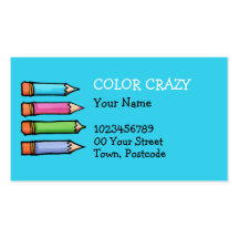 Colored Pencils blue Business Card