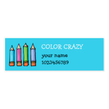 Colored Pencils blue small Business Card