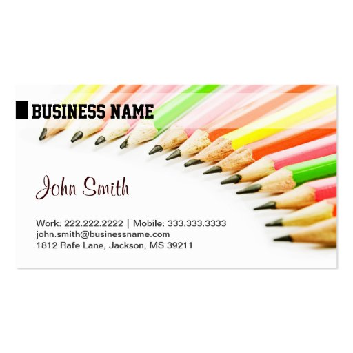 Colored Pencils Business Card (front side)