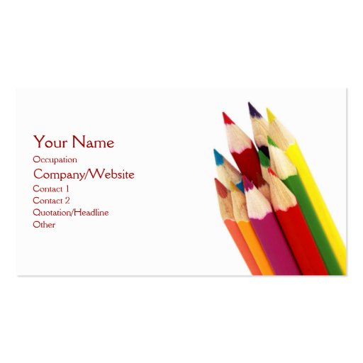 Colored Pencils Business Card Templates
