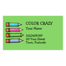 Colored Pencils green Business Card