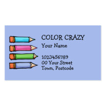 Colored Pencils lavender Business Card