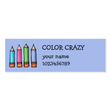 Colored Pencils lavender small Business Card
