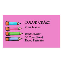 Colored Pencils pink Business Card