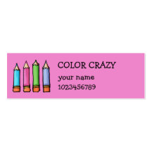Colored Pencils pink small Business Card