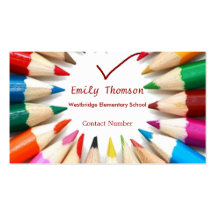 Colored Pencils Teacher's Business Card