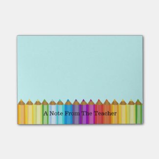 Colored Pencils Teacher's Note Pad Post-it® Notes