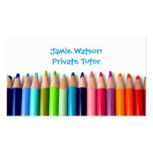 Colored Pencils Tutor Teacher Business Card