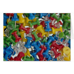 Colored pushpins greeting card