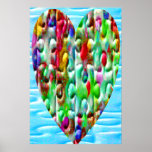 Colored Puzzled Hearts Posters