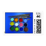 colored sand to build a Buddhist mandala Postage