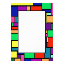 Colored Squares Border 1 Invitation