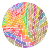Colored Tiles in a Wavy Pattern Round Stickers