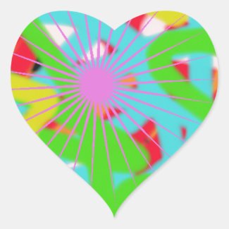 colorful 1740 abstract art heart sticker