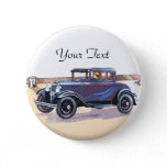 Colorful 1920s Vintage Automobile Badge Name Tag