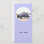 Colorful 1920s Vintage Automobile In Blue Bookmark