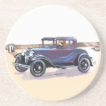 Colorful 1920s Vintage Automobile In Blue Drinks