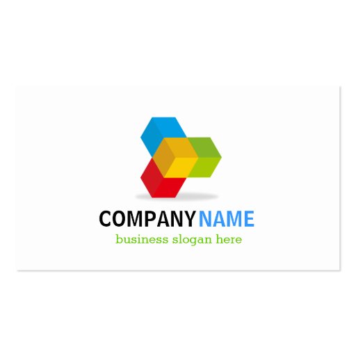 Colorful 3D Cube Logo - Creative and Unique Business Card Templates (back side)