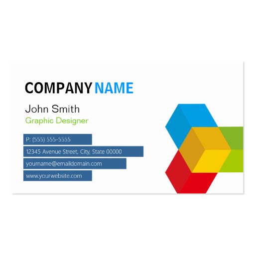 Colorful 3D Cube Logo - Creative and Unique Business Card Templates (front side)