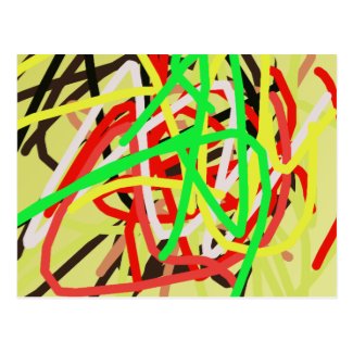 colorful 676 abstract art postcard