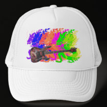 Colorful 7 Chinese Dragons Guitar Baseball Hat by MistaSCARY Colorful 7 Chinese Dragons Guitar Baseball Hat