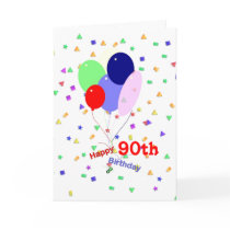 Colorful 90th Birthday Balloons Cards