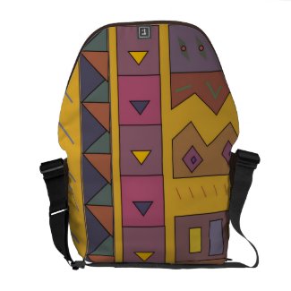 Colorful abstract African art Courier Bags