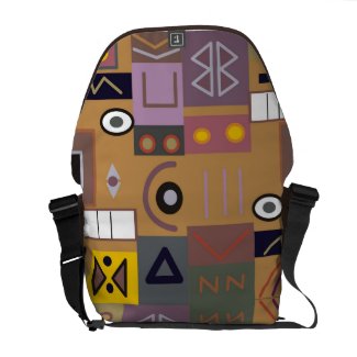 Colorful abstract African art Courier Bags