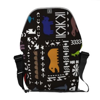 Colorful abstract African art Courier Bags