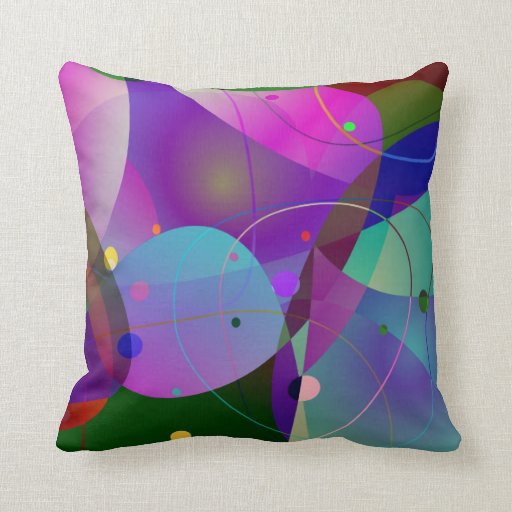 Colorful Abstract Art Geometric Shapes Throw Pillow Zazzle