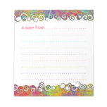 Colorful Abstract Art Waves Custom Notepad
