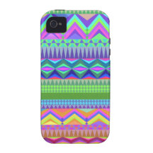 Colorful Abstract Aztec Pattern iPhone 4 Cases