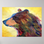 Colorful Abstract Bear Art Poster