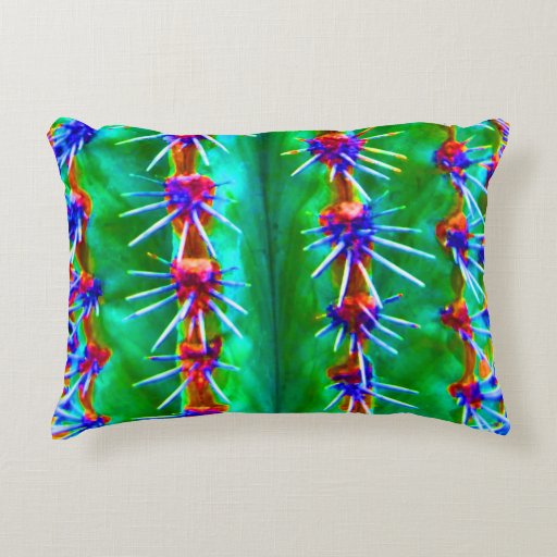 Colorful Abstract Cactus Pop Modern Southwest Accent Pillow Zazzle