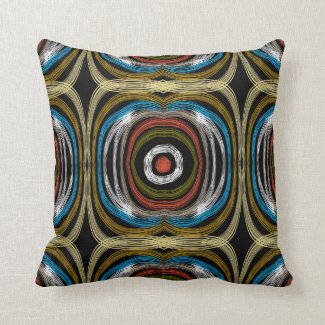 Colorful Abstract Design On Black Pillow