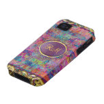 Colorful Abstract Floral Collage-Monogram casemate cases