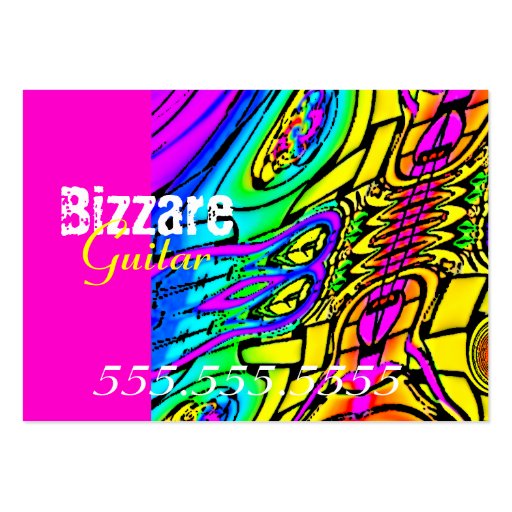 Colorful Abstract Guitar Business Cards
