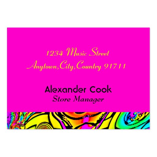 Colorful Abstract Guitar Business Cards (back side)
