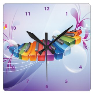 Colorful Abstract Keyboard Clock